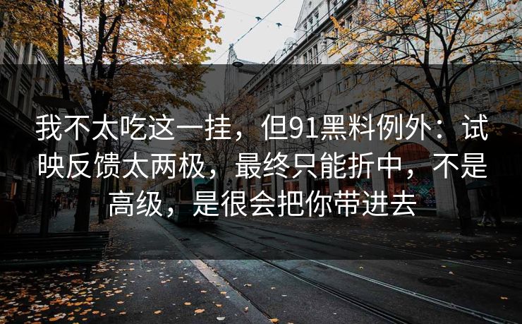 我不太吃这一挂，但91黑料例外：试映反馈太两极，最终只能折中，不是高级，是很会把你带进去
