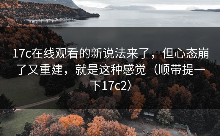 17c在线观看的新说法来了，但心态崩了又重建，就是这种感觉（顺带提一下17c2）