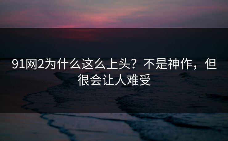 91网2为什么这么上头？不是神作，但很会让人难受